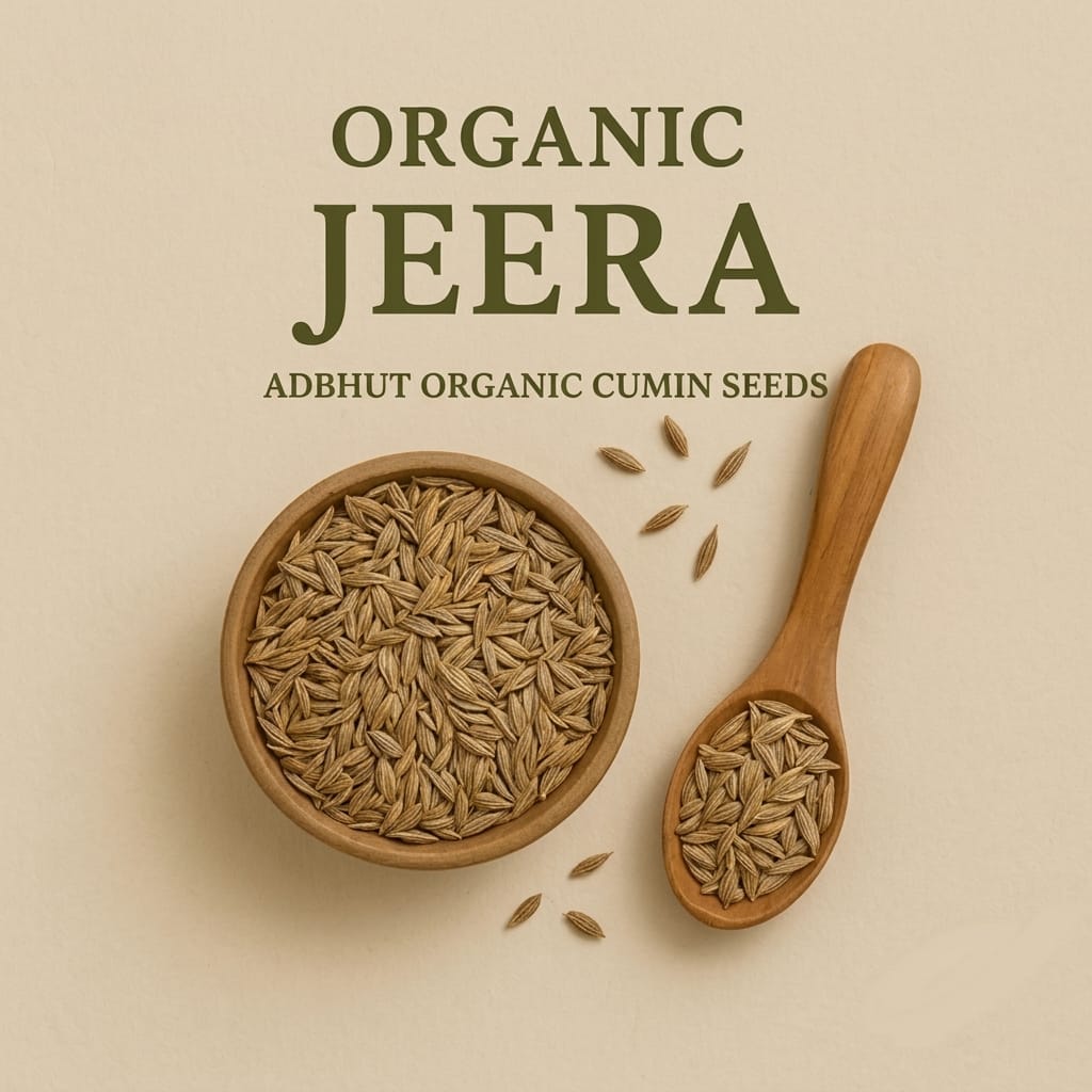 Adbhut Organic Cumin Seeds (Jeera) - 100% Pure & Aromatic Whole Spice (200g)