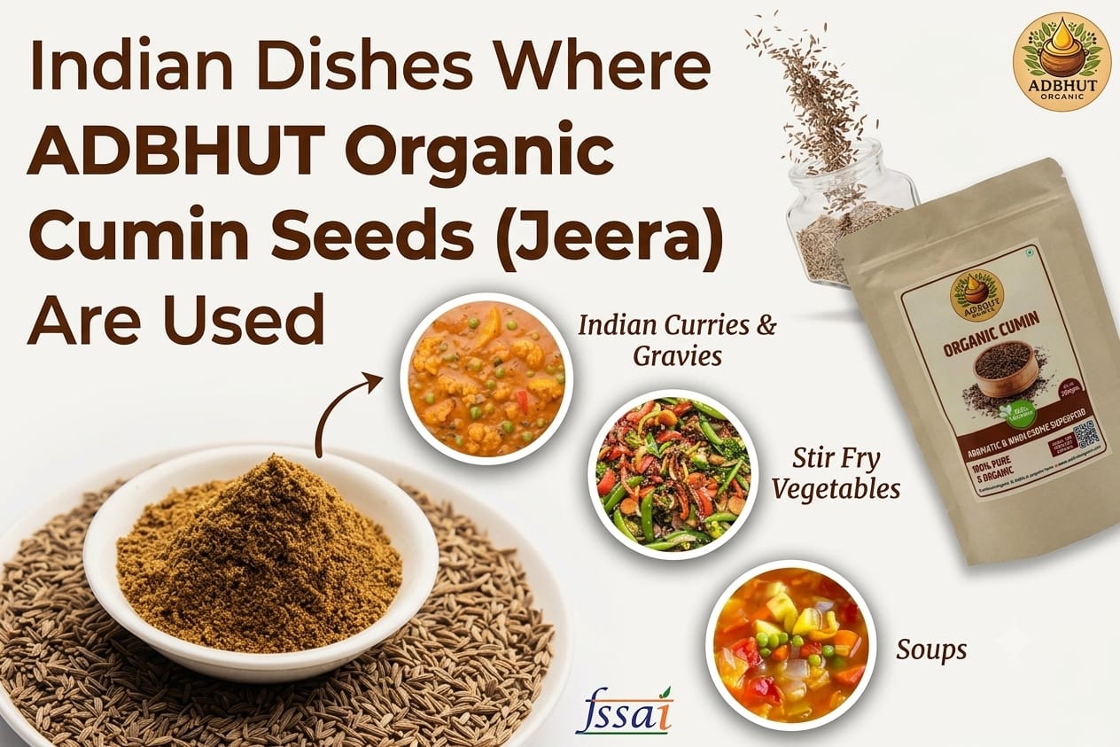Adbhut Organic Cumin Seeds (Jeera) - 100% Pure & Aromatic Whole Spice (200g)