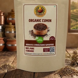 Adbhut Organic Cumin Seeds (Jeera) - 100% Pure & Aromatic Whole Spice (200g)