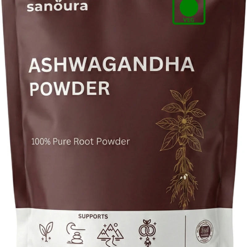 Adbhut Organic Pure Ashwagandha Root Powder - Stress Relief & Stamina Booster (150g)