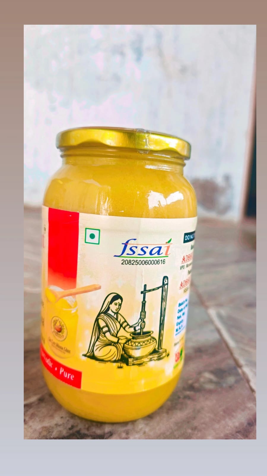 Adbhut Organic Bilona Ghee 1 Ltr | 100% Grassfed & Cultured | Organic, Pure Desi Ghee for Immunity & Digestive Health